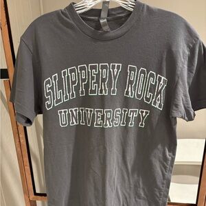 Grey Slippery Rock University T-shirt size small. Short sleeve.60/40 cotton/poly